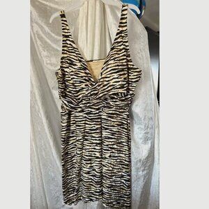 Swim Dress Bathing Suit Top Zebra Women's Sz 26 +